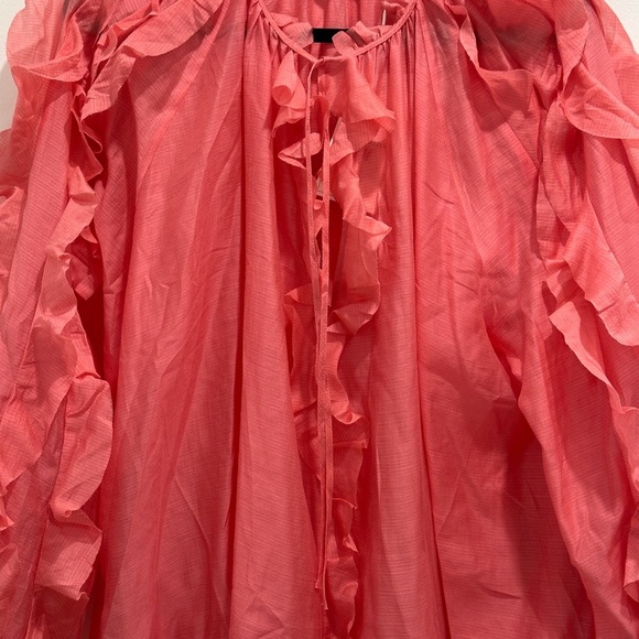 H&M Coral Ruffle Blouse white lotus collection - Picture 5 of 15